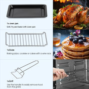 OYAJIA Mini Oven Toaster Grill Tabletop Compact Portable Baking Cooker 28L 1500W