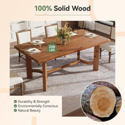 63-Inch Solid Wood Dining Table Modern Rectangular Kitchen Table for 4-6 People