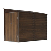 Garden Shed Metal Pent Roof 4.6x9FT Outdoor House Tool Storage w/ Lockable Door