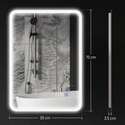 500 x 700 mm Bluetooth Bathroom Mirror with LED Lights Wall Mounted