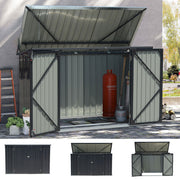 Lockable Metal Garden Patio Bin Store Bicycle Bike Tools Sheds Storage Container