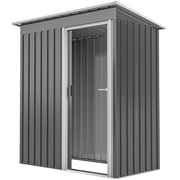 5 x 3ft Garden Storage Shed Sliding Door Sloped Roof Tool, Grey