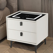 Smart Bedside Table with Light Phone Charging Modern Bedroom Furniture 2 Drawers