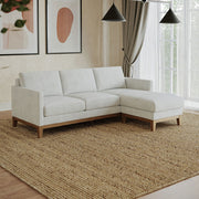 Henredon Murphy Cream Fabric Corner Sofa Reversible Chaise Lounge Coil Cushion