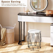Dressing Table with LED Lights Mirror Stool 5 Drawers Vanity Makeup Desk Set
