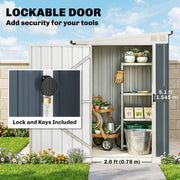 4 x 6ft Lean to Garden Storage Shed with Window, Dark Grey
