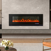 50In Inset Media Electric Heater LED Fireplace Wall Mounted Inset Standing Fire