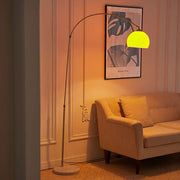 Curved Floor Lamp Standard Living Room Light Retro Domed Shade without LED Bulb