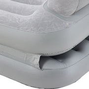 Inflatable Couch Sofa Bed, Flocked Air Mattress Bed with Armrest, Double Size