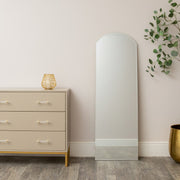 Large Full Length Frameless Arched Mirror - 47cm x 142cm