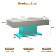 High Gloss LED Coffee Table Cocktail Center Table Modern Living Room Rectangle