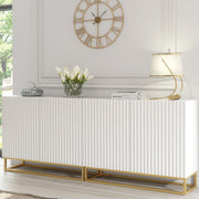 TV Unit TV Stand Sideboard Cabinet Media Console White Gold Fluted Modular 200cm