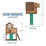 Outdoor Play House With Slide Wooden Garden Playhouse Young Children 3 Years+