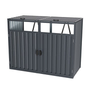 6 5.3ft Metal Bin Shed Triple Wheelie Bin Storage Cover Rubbish Dustbin 2 3 Shed