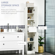 High Gloss Slimline Bathroom Tallboy Free Standing Cabinet Tall Storage Cupboard