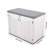 975L Garden Storage Utility Cushion Box Outdoor Waterproof Chest Shed with Base
