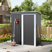 Metal Garden Shed Utility Tools Storage Outdoor Organizer House Pent Roof-5X3FT