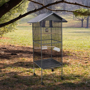 LARGE Bird Cage Rolling Metal Pet Parrot Lovebird Cage Aviary Extra StorageShelf