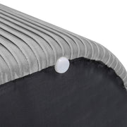 Grey Ottoman Seat Toy Storage Box Velvet Footstool Pleated Detail Bench Pouffe