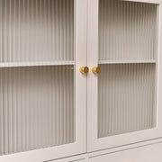 Pink Reeded Glass Wall Cabinet with Drawers cupboard wall shelving shelf