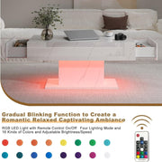 High Gloss LED Coffee Table Cocktail Center Table Modern Living Room Rectangle