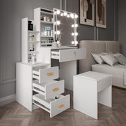 Dressing Table With Drawers Mirror Stool Set Makeup Desk Vanity Table Bedroom La