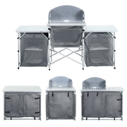 Outdoor Camping Kitchen Cupboard Cook Table Folding Storage Unit Shelf w Handbag