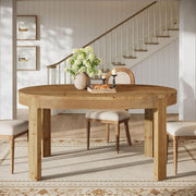 55'' Solid Wood Oval Dining Table Farmhouse Kitchen Dinner Table for 4-6 Person