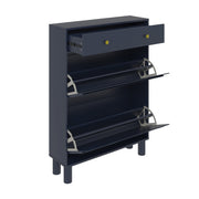 Modern Freestanding Shoe Cabinet Organizer with 2 Flip & 1 Pull-Out Drawers New