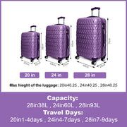 Hard Shell PC+ABS Cabin Suitcase 4 Wheel Travel Luggage Trolley Lightweight Case
