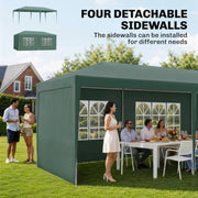 6m x 3m Garden Gazebo Marquee Canopy Party Tent Canopy Patio Green