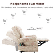 Dual Motor Lift Chair Recliner Armchair for Elderly with Heat & Massage Function