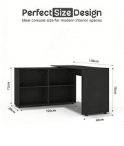 L-Shaped Corner Computer Desk Home Office Workstation with 4 Storage Shelves