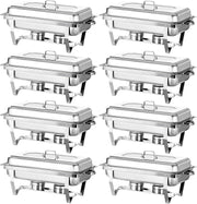 4/6/8PCS 8QT Chafing Dish Stainless Steel Rectangular Chafer Food Warmer Set UK