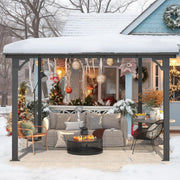 3 x 3m Wall Mounted Pergola Outdoor Aluminium Gazebo Patio Lean to Awning Deck