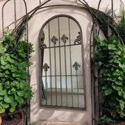 Framed Arched Mirror Wall Mounted Cast Iron Large Mirror Indoor Outdoor Garden