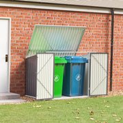 Outdoor Lockable Bike Shed Bicycle Tool Storage Box Garden Garbage Bin Shed GREY