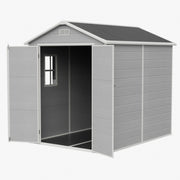 Grey Wood Grain Plastic Garden Shed 6x8 6x6 5x3 Outdoor Tool Bike Storage House
