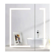 Bathroom Mirror Cabinet LED Wall Mounted 650x600mm with Demister Shaver Storage