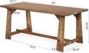 120cm Solid Wood Dining Table Farmhouse Rectangular Kitchen Table for 4-6 People