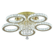 LED Ceiling Light Crystal Gold Chandelier Living Room Bedroom Dimmable Remote UK