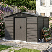 10x8ft Metal Garden Shed Large Outdoor Storage Tool Shed With Free Foundation