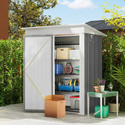 Steel Garden Shed, Small Lean-to Shed for Bike, 5x3 ft Refurbished