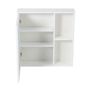 Bathroom Wall Cabinet Storage Cupboard with Mirror Wooden Shelves White