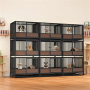 Movable Metal Tube Cat Cage Stackable Crate Kennel Indoor for Cat Boarding Shops