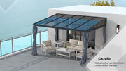 Outdoor Pergola Gazebo Party Tent Garden Sun Shelter 4 x 3m w/ Curtain