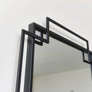 Black Matt Foiled Wall Mirror 94cm x 48cm