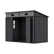 8x4ft Outdoor Large Shed Plastic Garden Tools Bike Storage Shed House SlopedRoof