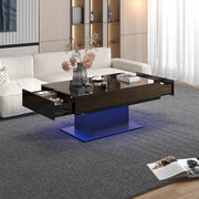 High Gloss LED Coffee Table Cocktail Center Table Modern Living Room Rectangle