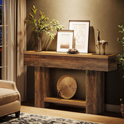 55.1-Inch Farmhouse Console Table Narrow Entryway Table with Storage for Hallway